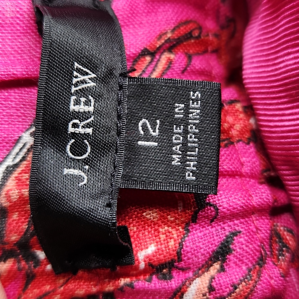 J Crew Womens Tie-waist Linen Pants in Ratti King Crab Print 12 - Picture 7 of 16